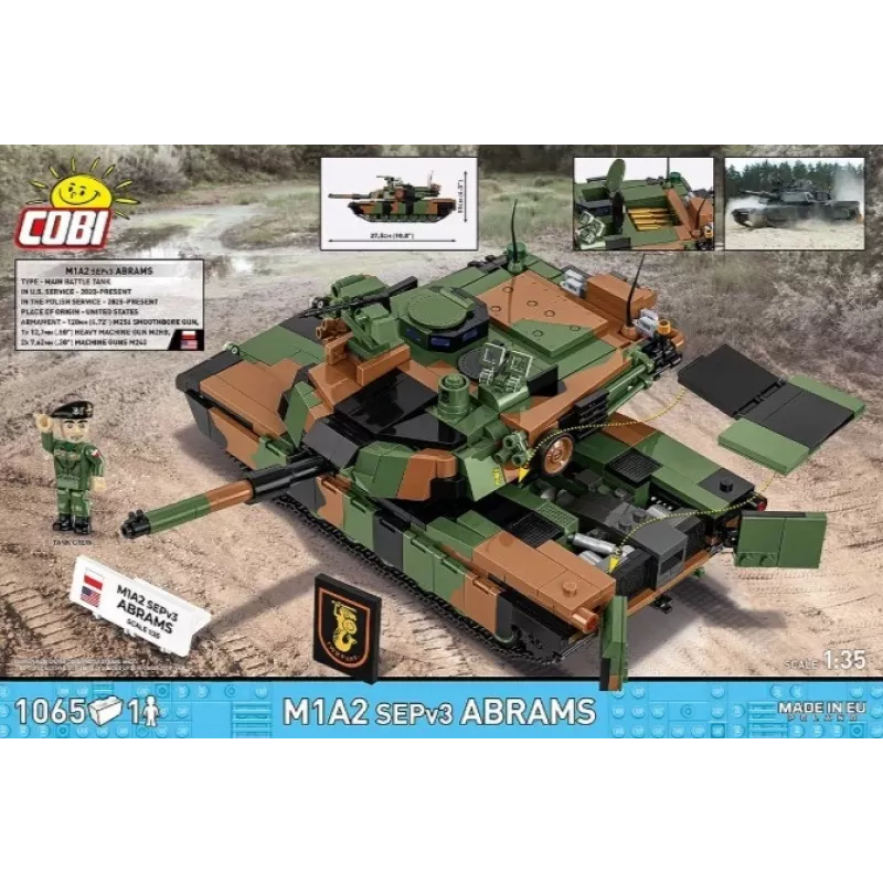 Konstruktorius Cobi M1A2 SEPV3 Abrams su 1 065 kaladėlių