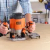 Maršrutinis frezeris / trimeris Black & Decker KW1200EKA-QS – kompaktiškas frezeris su reguliuojamu gyliu