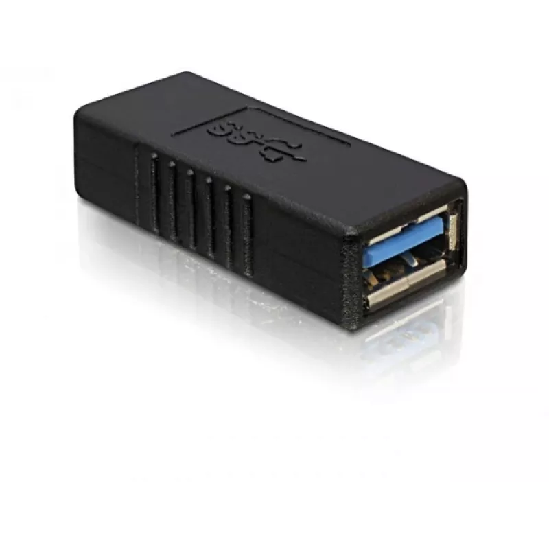 DELOCK USB 3.0 A-A adapteris, USB-A lizdas į USB-A lizdą, juodas, USB 3.0 duomenų perdavimas