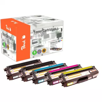 Peach PT844 toner kasetė 5 vnt. Suderinama Juoda, Žydra, Raudona, Geltona