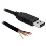 Serijinis kabelis DeLOCK 83116 USB Type-A DB-9 juodas 1,8 m