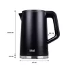 IDEAL virdulys 1,7 l, plieninis korpusas, 1500 W, juodas