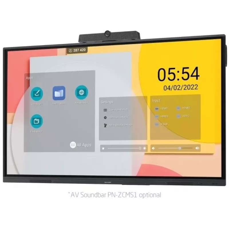 Sharp PN-L752B interaktyvi lenta (75 coliai, 4K, USB-C, Android)