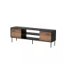 TV spintelė Cama Meble EF CORTINA 180×40×60 cm, juodas viršus, riešutmedžio rėmas