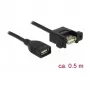 USB kabelis DeLOCK 85459 USB 2.0 0,5 m Juodas