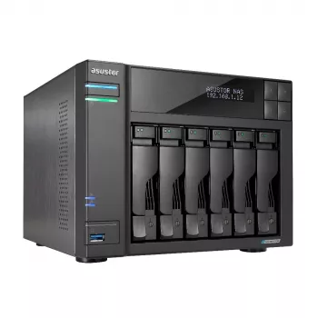 Asustor LOCKERSTOR 6 NAS darbalaukio Intel® Celeron® N5105 8 GB DDR4 HDD ADM juoda