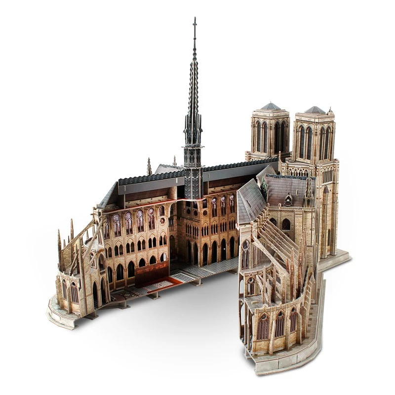 3D dėlionė CubicFun Notre Dame, 293 detalės, katedros mastelio modelis