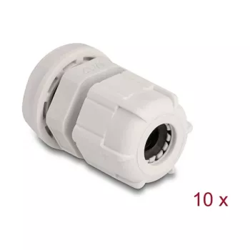 Kabelio įvadas M12 DELOCK pilkas plastikinis 10 vnt.