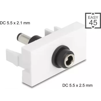 Adapteris DELOCK Easy 45 modulis DC 5,5×2,5 mm į DC 5,5×2,1 mm, 90864