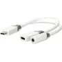 Nedis USB-C™ adapteris | USB 2.0 | USB-C™ kištukas – USB-C™ lizdas / 3,5 mm lizdas | 0,10 m | Apvalus | Auksuotas | PVC | Baltas | Dėžutė