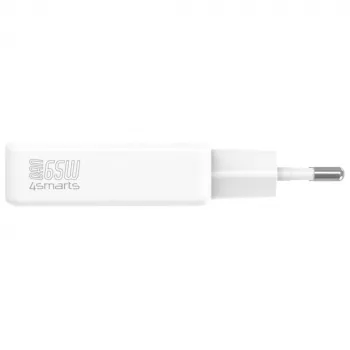 PDPlug Dual 65W GaN 2xUSB-C baltas sieninis įkroviklis