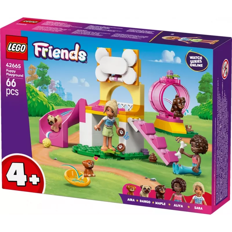LEGO Friends Šuniukų žaidimų aikštelė 42665, 66 dalių, 2 minifigūrėlės, amžius 4+