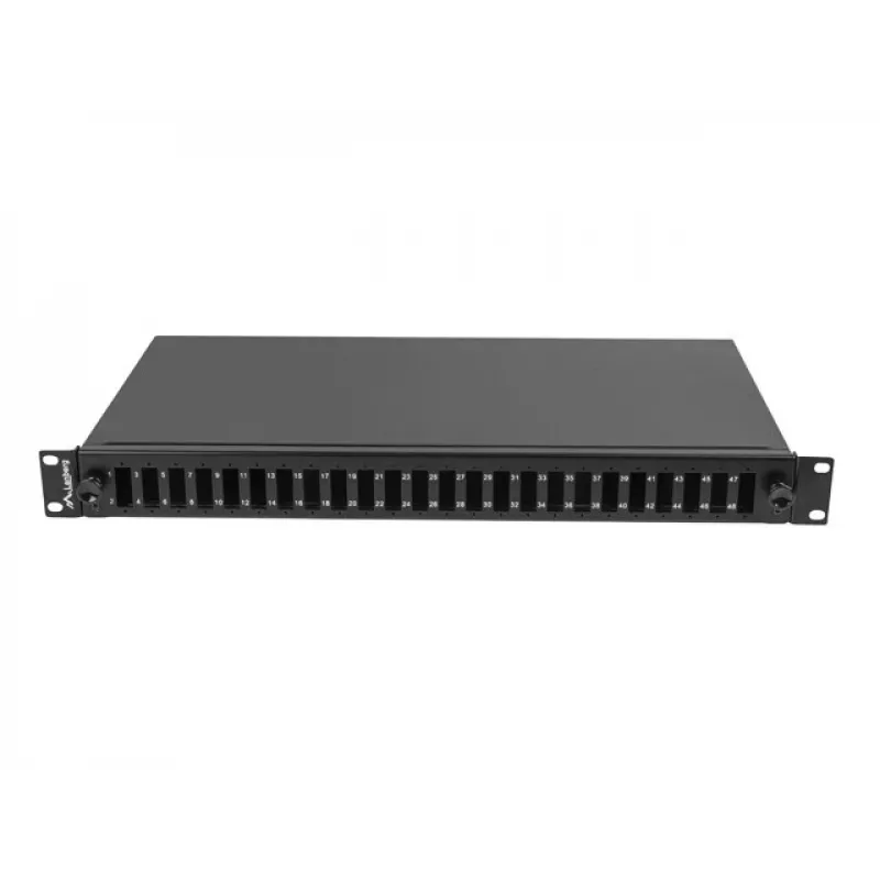 Patch panel 1U Lanberg FOP1-24SD-LQB plieninis juodas montavimui į stelažą