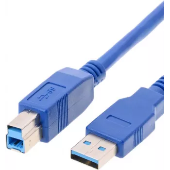 USB kabelis Helos 014683 USB 3.2 Gen 1 3 m USB A USB B mėlynas
