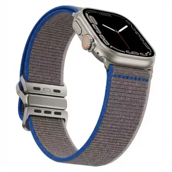 Apynė GUAN Premium Apple Watch 42/44/45/46/49mm — Pilkai mėlyna, suderinama su Series 1–3