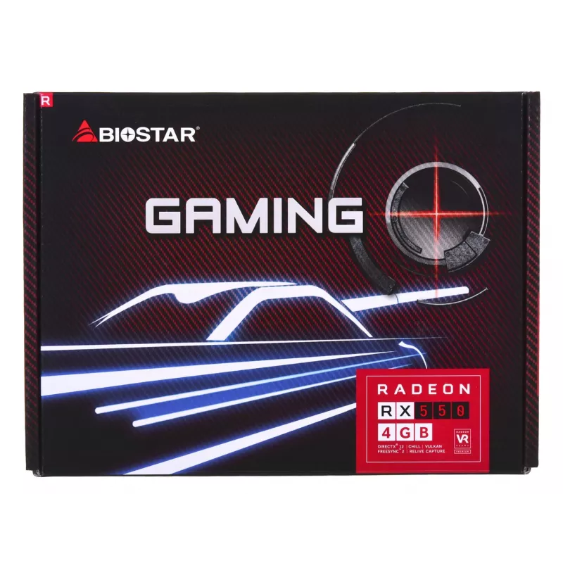 Vaizdo plokštė BIOSTAR Radeon RX 550 4 GB GDDR5, 1100 MHz GPU, 6000 MHz atmintis, 128 bit, PCIe 3.0, vienas ventiliatorius