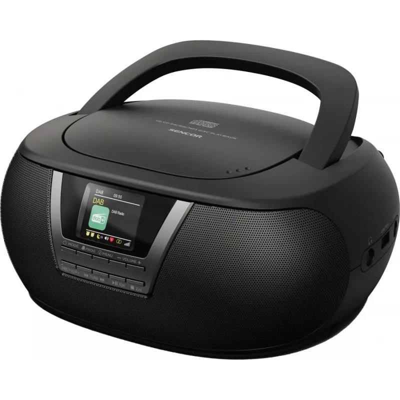 Muzikinis centras SENCOR SPT6200DB su CD/MP3, USB, Bluetooth 5.3 ir DAB+ imtuvu, 3 W RMS, 1,77 colio TFT ekranas