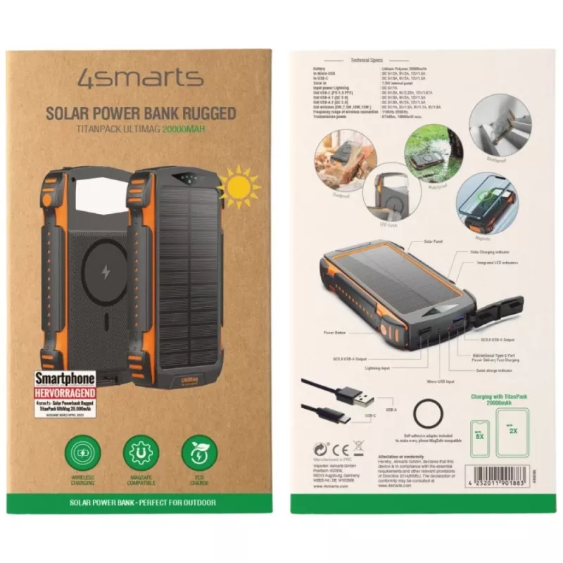 Nešiojama baterija 4smarts TitanPack UltiMag 20000 mAh