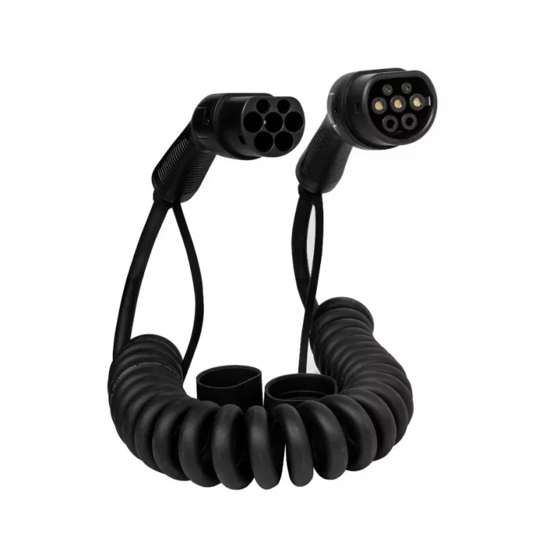Įkrovimo kabelis DEFENZO SPIRO AC11 5 m USB Type-C greitasis įkrovimas, 2 tipo transporto priemonės jungtis, 11 kW, IP55