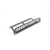LANBERG PPKS-9112-B aklina plokštė stelažui, 12 prievadų, 1U, metalinė, pilka, 254×44,5×99,3 mm