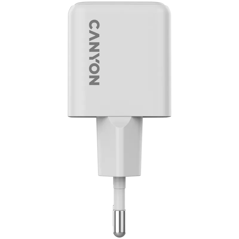 Canyon Charger CU20AC GaN 20W PD, 2 prievadai (USB-A/USB-C) balta mažmeninė (CNS-CUW20AC)