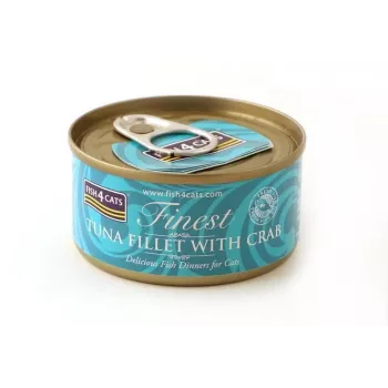 Šlapias maistas katėms FISH4DOGS Tuno filė su krabu 70 g