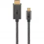 USB-C į HDMI pintas adapterio laidas, 4K / 60Hz (juodas/sidabrinis, 2 m)