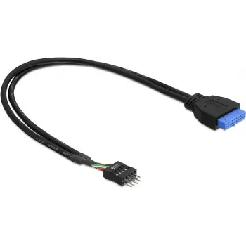 USB 3.0 19 kontaktų į USB 2.0 8 kontaktų laidas DeLOCK 83792 60cm juodas