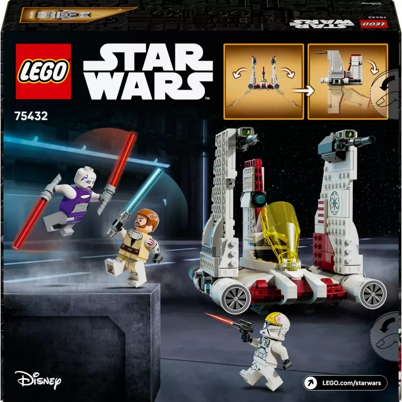 LEGO Star Wars V-19 Torrent Fighter 75432 statybinis rinkinys — 567 dalių, 3 minifigūrėlės, demonstravimo ir žaidimo modelis
