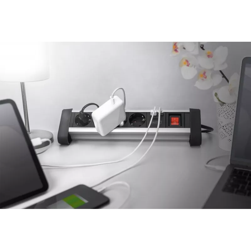 Daugializdis Digitus DA-70614 su 2x USB prievadais