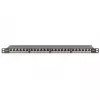 Patch Panel Digitus CAT6 Class E Ekranuotas Didelio Tankio Juodas 24 prievadai 0.5U