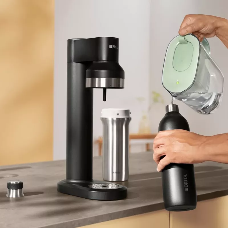 BRITA karbonizavimo butelis 650 ml, nerūdijantis plienas, juodas, tinkamas plauti indaplovėje