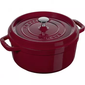 Ketaus apvalus kokotas Staub La Cocotte 3,85 L, Bordo spalva
