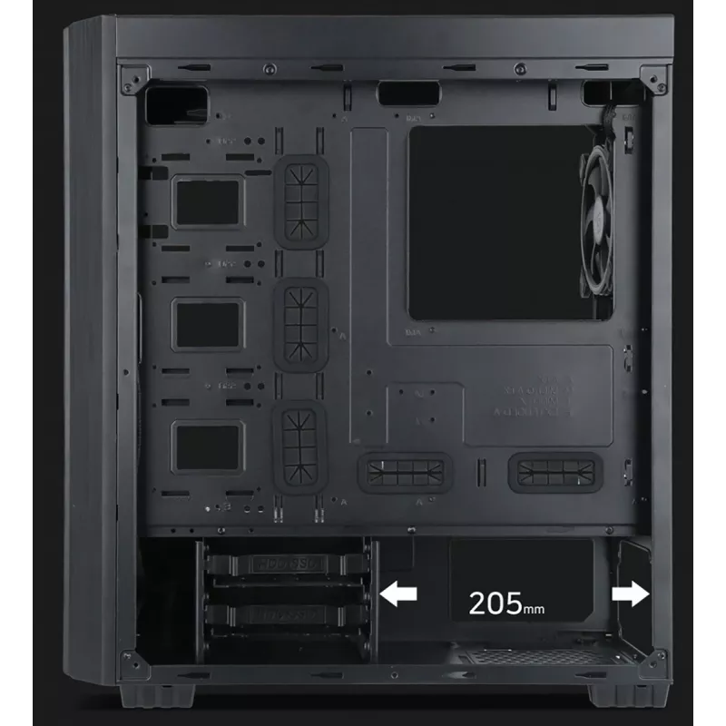 Gembird Fornax K500 ATX kompiuterio korpusas, Midi Tower, Juodas