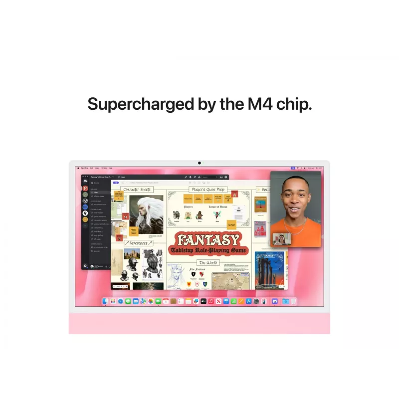 iMac 24 inch Retina 4.5K Display M4, Rožinis, M4 (8-CPU/8-GPU), 16 GB, 256 GB, Vokiška klaviatūra, be Gigabit Ethernet, Magic Mouse, MWUG3D/A