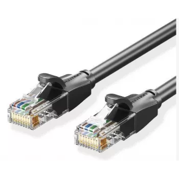 Pataisos laidas CAT.6 UTP 1m Juodas Vention
