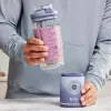 Nešiojamas blenderis Ninja BC251EULD — 0,57 L indas, baterija 11,1 V, nerūdijančio plieno peiliai, levandų/permatomas