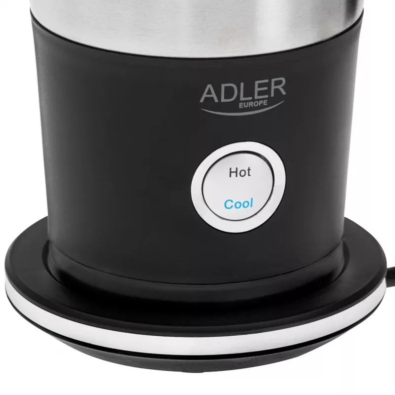 Automatinis pieno putotojas Adler AD 4497 — nerūdijantis plienas, 600 W, putos 120 ml / šildymas 300 ml, karštas ir šaltas