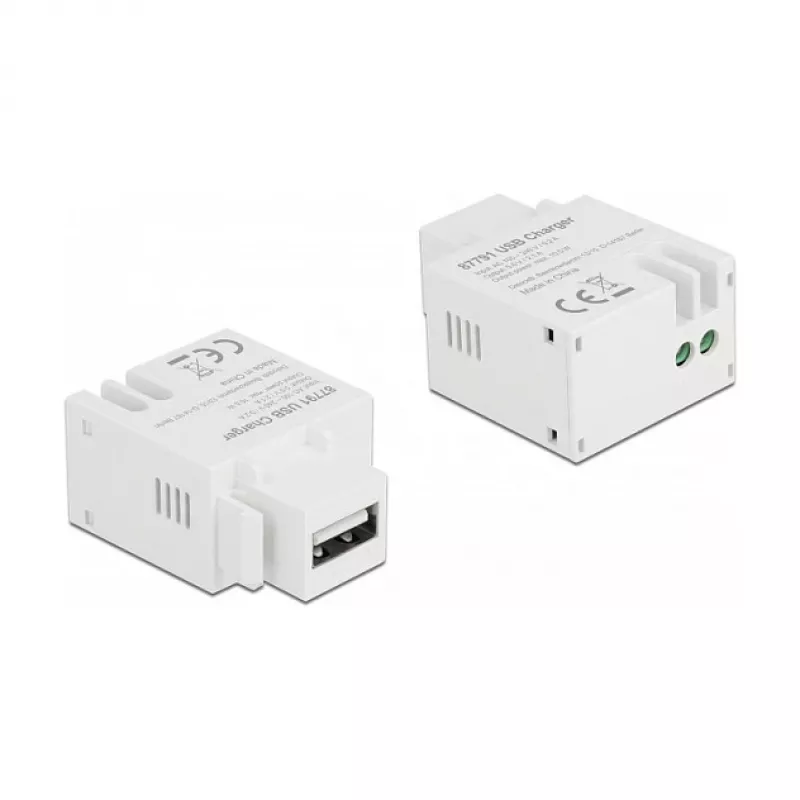 DeLOCK 87791 Keystone modulis USB A tipo įkrovimo prievadas 2.1 A baltas