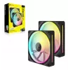 CORSAIR iCUE LINK LX140 RGB PWM korpuso ventiliatorius, 140 mm, ARGB, (2 vnt.), juodas