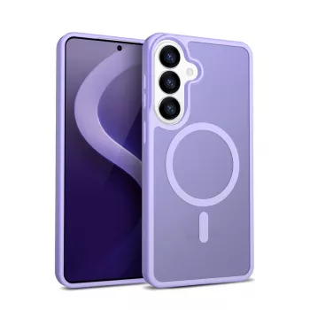 Dėklas Crong Hybrid Matte Magnetic, skirtas Samsung Galaxy S26 — TPU+PC, levandų spalvos