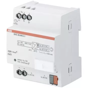 Maitinimo šaltinis/keitiklis ABB SV/S30.640.3.1 – 30 V išėjimas, 85–265 V įėjimas, pilkas plastikinis korpusas (72×64,5×90 mm)