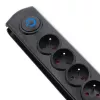 Apsauginis filtras Qoltec 50172 Juodas 6 AC lizdai 230V 5m
