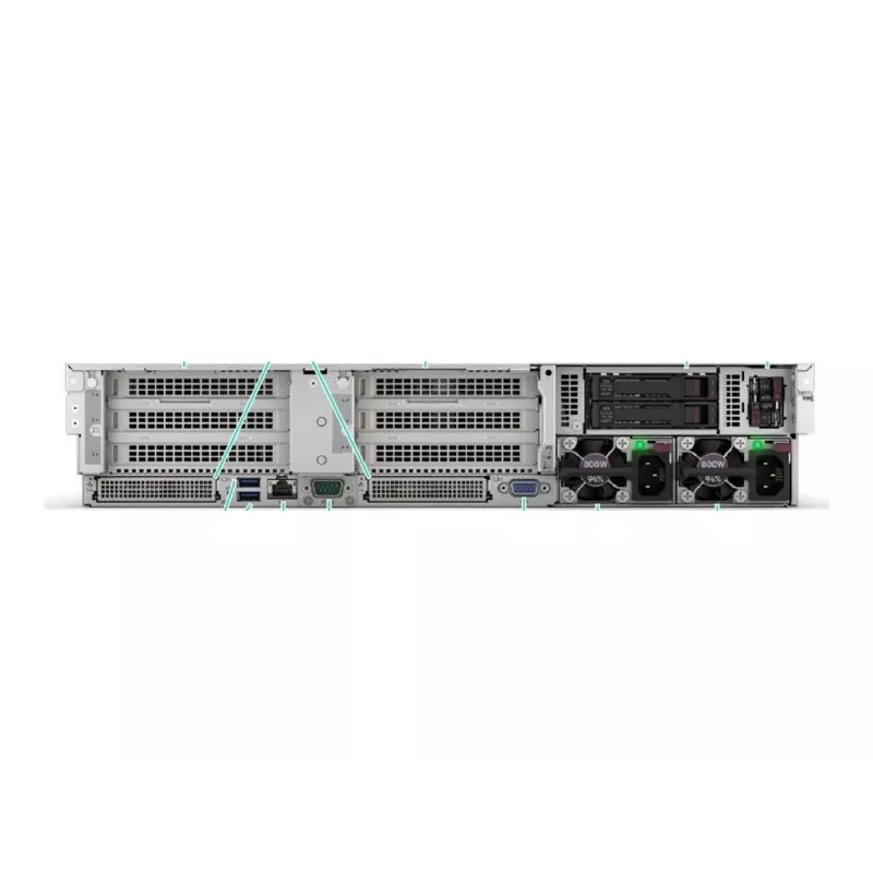 HPE ProLiant DL385 Gen11 2U EPYC 9115 16 branduolių 3,2 GHz 2x32 GB-R 8xSFF karštai keičiami 2x480 GB SSD MR408i-o 2x1000 W serveris (P81843-425)