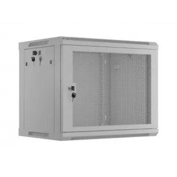 19 inch 9U 600x450 pilkas sieninis montavimo stovas su perforuotomis durelėmis