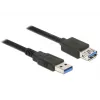 Delock ilginimo kabelis USB 3.0 - USB Type A (kištukas) į USB Type A (lizdas) - 3,0 m - juodas (85057)