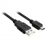 USB 2.0 laidas, USB-A kištukas > Mini-USB kištukas (juodas, 0,5 metro, dvigubai ekranuotas)