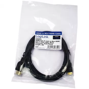HDMI laidas LogiLink CH0023 2m HDMI A tipo į C tipo juodas