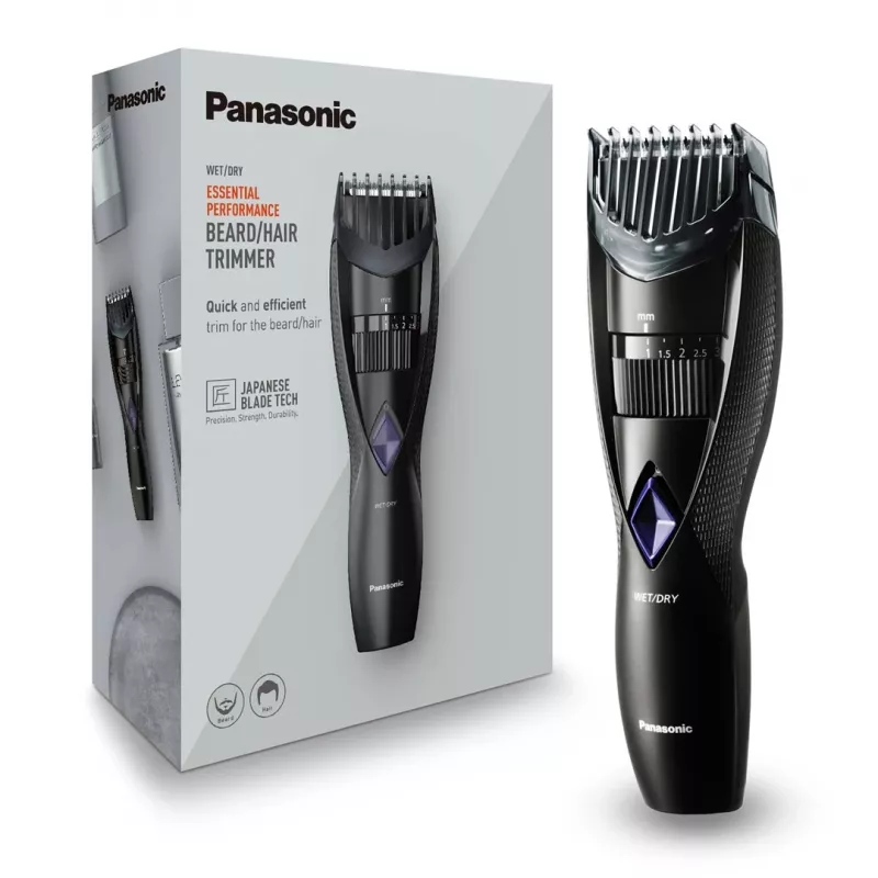 Panasonic ER-GB37 barzdos ir plaukų kirptuvas, baterija 20, 1 cm, šlapiam ir sausam naudojimui, juodas