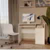 Stalinis kompiuterinis stalas PORTO Desk Right White, 985×510×755 mm, 1 stalčius, klaviatūros lentyna